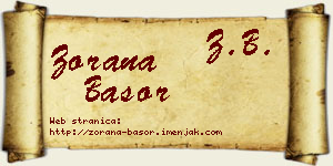 Zorana Basor vizit kartica